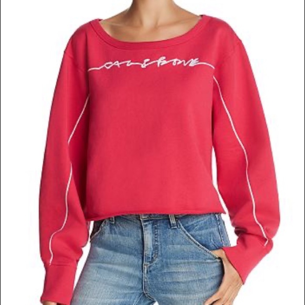 rag & bone EXCLUSIVE pink embroidered sweatshirt